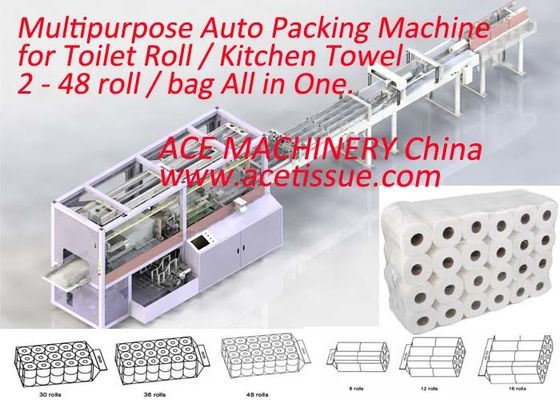 Multi Kitchen Towel Toilet Paper Packing Machine Compatible With Various Roll Sizes And Packing Formats