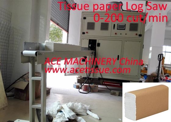 Interfold Peçete Doku Kağıdı için Otomatik Servo Kontrol Log Testere Makinesi