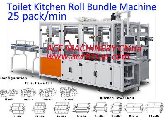 380V 50Hz güç kaynağı için Tam Otomatik Tuvalet Kağıdı Havlu Paketleme Makinesi