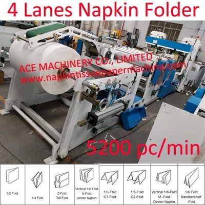Dört Şeritli 1/4 Katlı Öğle Yemeği Peçete Makinesi, 1/6 Katlamalı Masa Dispenseri Peçete Makinesi